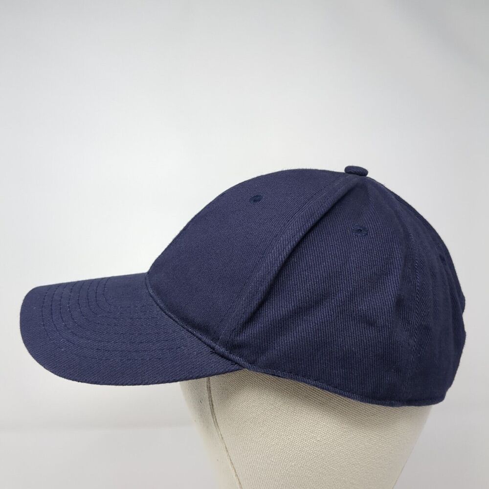 Basic Editions Slideback Hat Blue One Size Adjustable Solid Blank - Picture 3 of 9